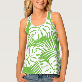 Tropical autumn, summer leaf patterns tank top