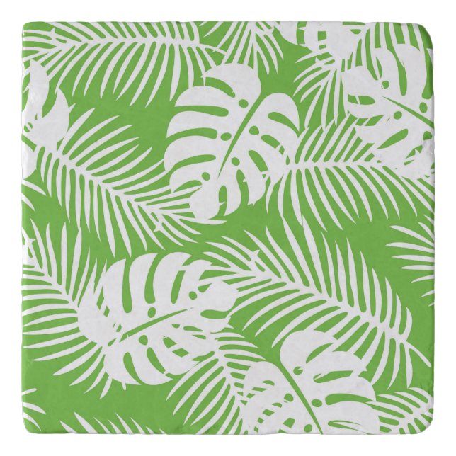Tropical autumn, summer leaf patterns trivet (Front)