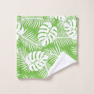 Tropical autumn, summer leaf patterns wash cloth