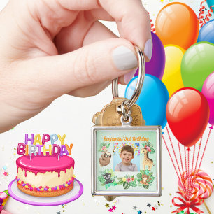 Tropical Baby Animals Keychain Kids Birthday Favor