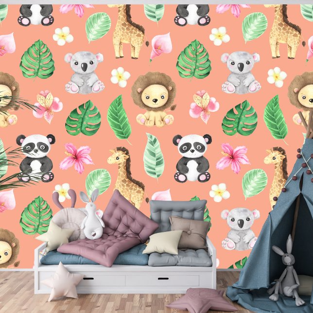 Tropical Baby Animals Kids Room and Playground  Wallpaper (Creator Uploaded)