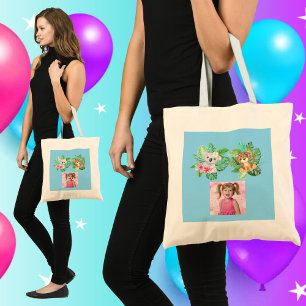 Tropical Baby Animals Tote Bag Kids Birthday Favor