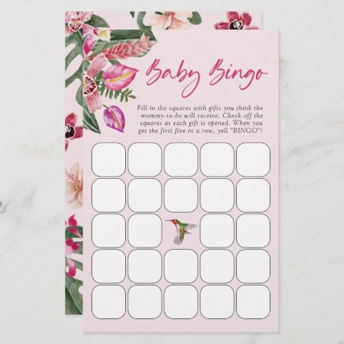 Tropical Baby Bingo Game