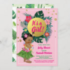 Tropical baby girl couples shower pink gold