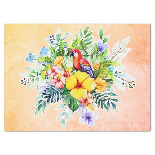 Tropical Baby Red Macaw  Decoupage Tissue Paper