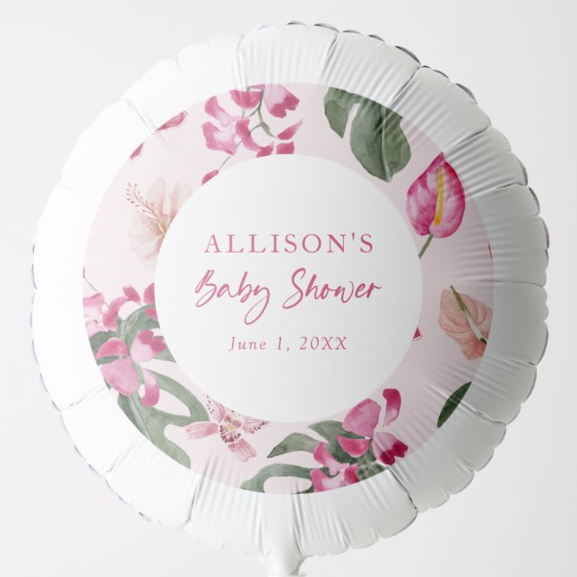 Tropical Baby Shower Balloon (Front)