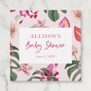 Tropical Baby Shower Favor Tag