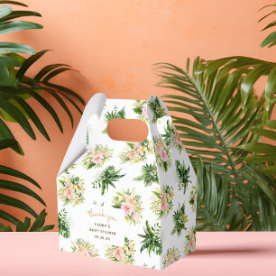 Tropical Baby Shower Floral Thank You Favor Boxes