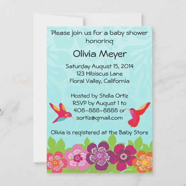 Tropical Baby Shower Invitation (Front)