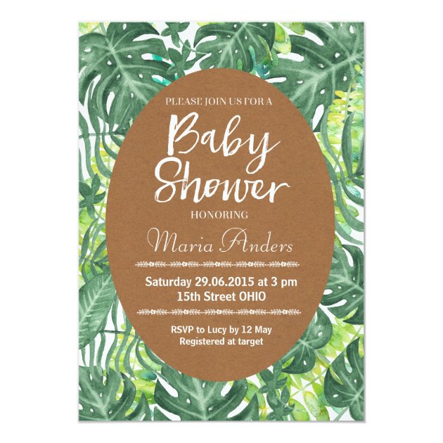 Tropical Baby Shower Invitation
