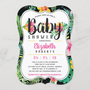 Tropical Baby Shower Invitation, Luau Invitation