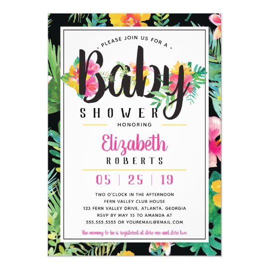 Tropical Baby Shower Invitation Luau Invitation Zazzle Com