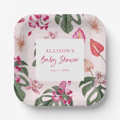 Tropical Baby Shower Paper Plates