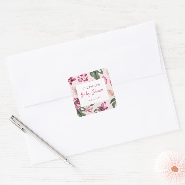 Tropical Baby Shower Sticker (Envelope)