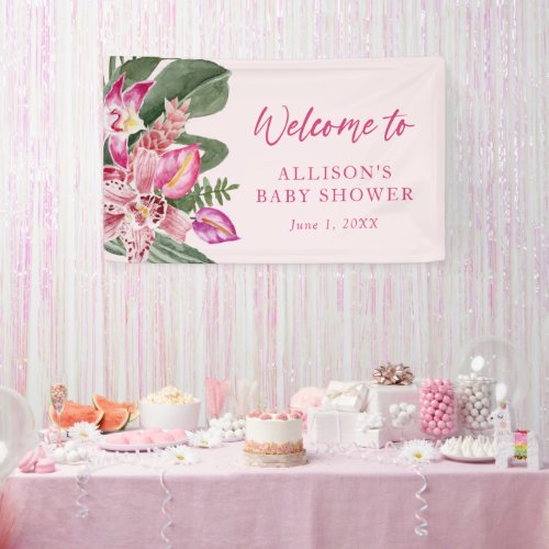 Tropical Baby Shower Welcome Banner