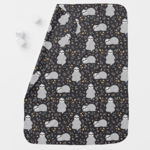Tropical Baby Sloth Pattern Baby Blanket