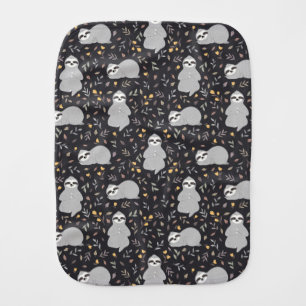 Tropical Baby Sloth Pattern Baby Burp Cloth