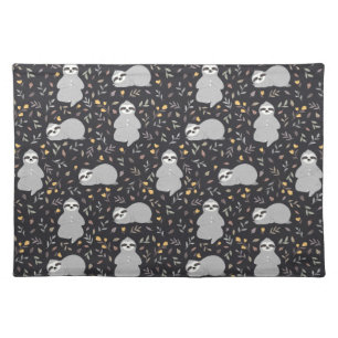 Tropical Baby Sloth Pattern Cloth Placemat