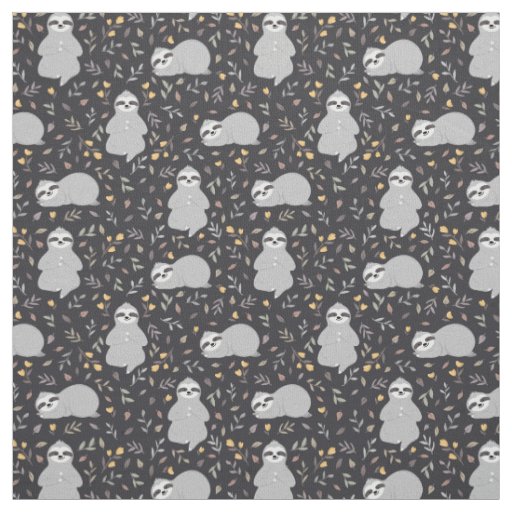 Tropical Baby Sloth Pattern Fabric