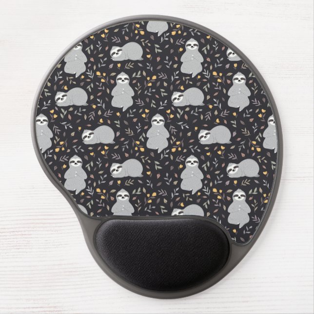 Tropical Baby Sloth Pattern Gel Mouse Pad (Front)