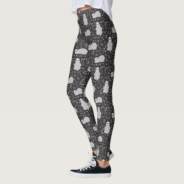 Tropical Baby Sloth Pattern Leggings (Left)