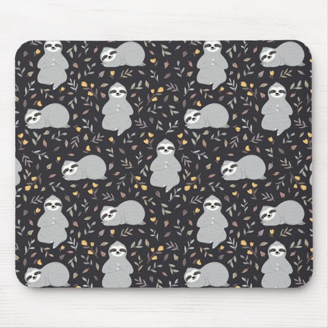 Tropical Baby Sloth Pattern Mouse Pad (Front)