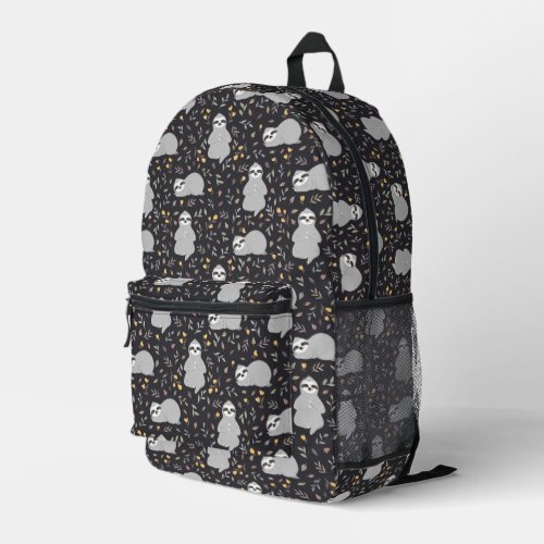 Tropical Baby Sloth Pattern Printed Backpack