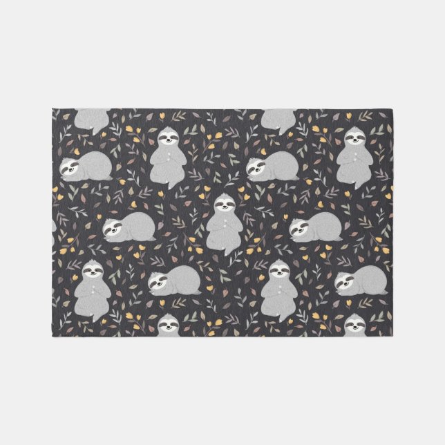 Tropical Baby Sloth Pattern Rug (Front)