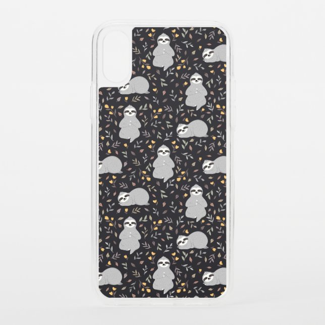 Tropical Baby Sloth Pattern Uncommon iPhone Case (Back)