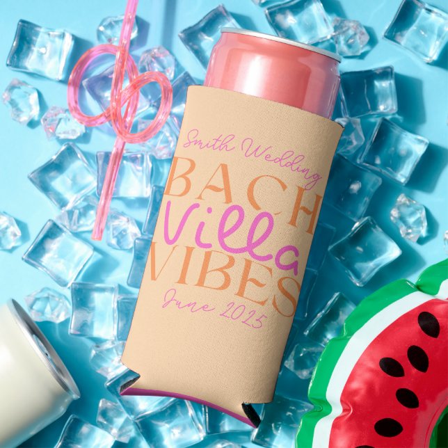 Tropical Bach Villa Bachelorette Seltzer Can Cooler (In Situ Summer)