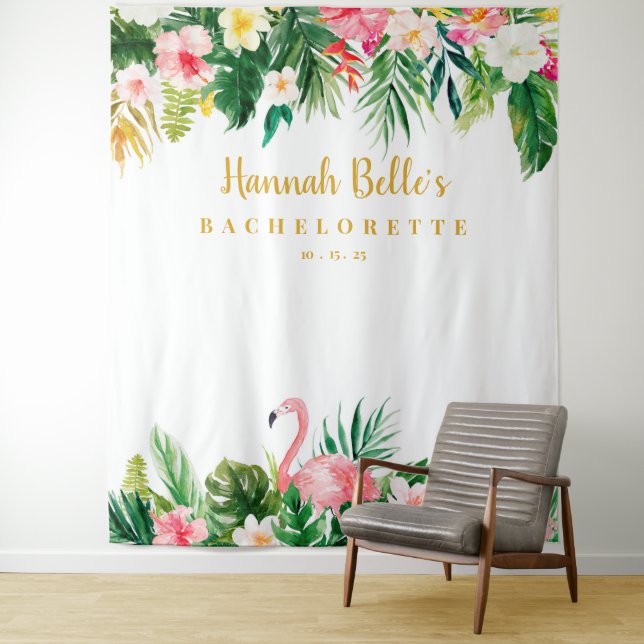 Tropical Bachelorette Backdrop, Photobooth Prop (In Situ)