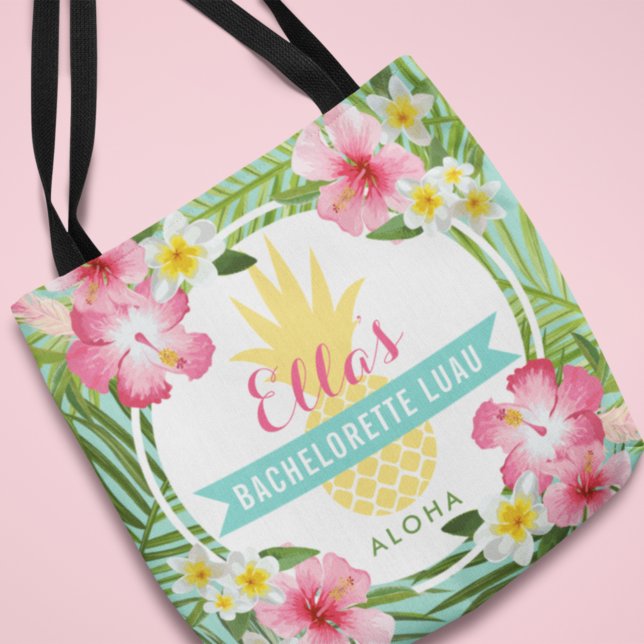Tropical Bachelorette Luau Pineapple Aloha Tote Bag (Creator Uploaded)