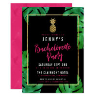 Tropical Bachelorette Party / Gold Pineapple Invitation