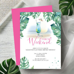 Tropical Bachelorette Party Invitations