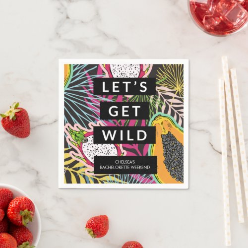 Tropical Bachelorette Party Lets Get Wild Napkins