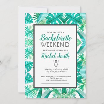 Tropical Bachelorette Party Theme Invitation by Megaflora at Zazzle