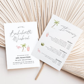 Tropical Bachelorette Party Weekend Itinerary Invitation
