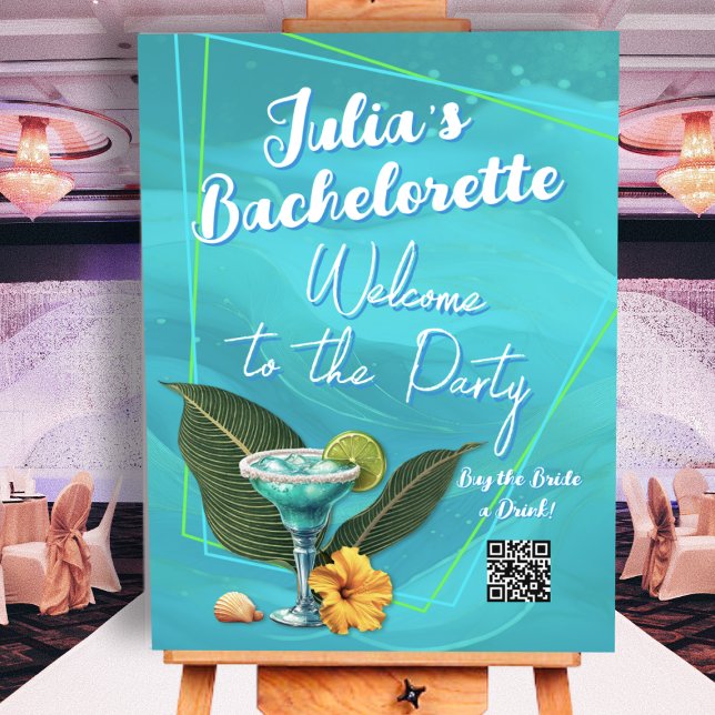 Tropical Bachelorette Party Welcome Foam Board (Creator Uploaded)