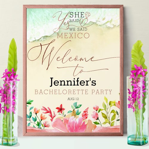 Tropical Bachelorette Party Welcome Sign