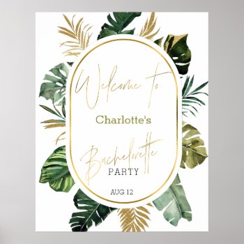 Tropical Bachelorette Party Welcome Sing Poster by LitleStarPaper at Zazzle