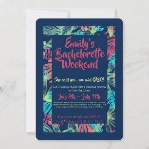 Tropical Bachelorette Weekend Invitation