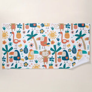 Tropical Backyard Arts Beach Towel