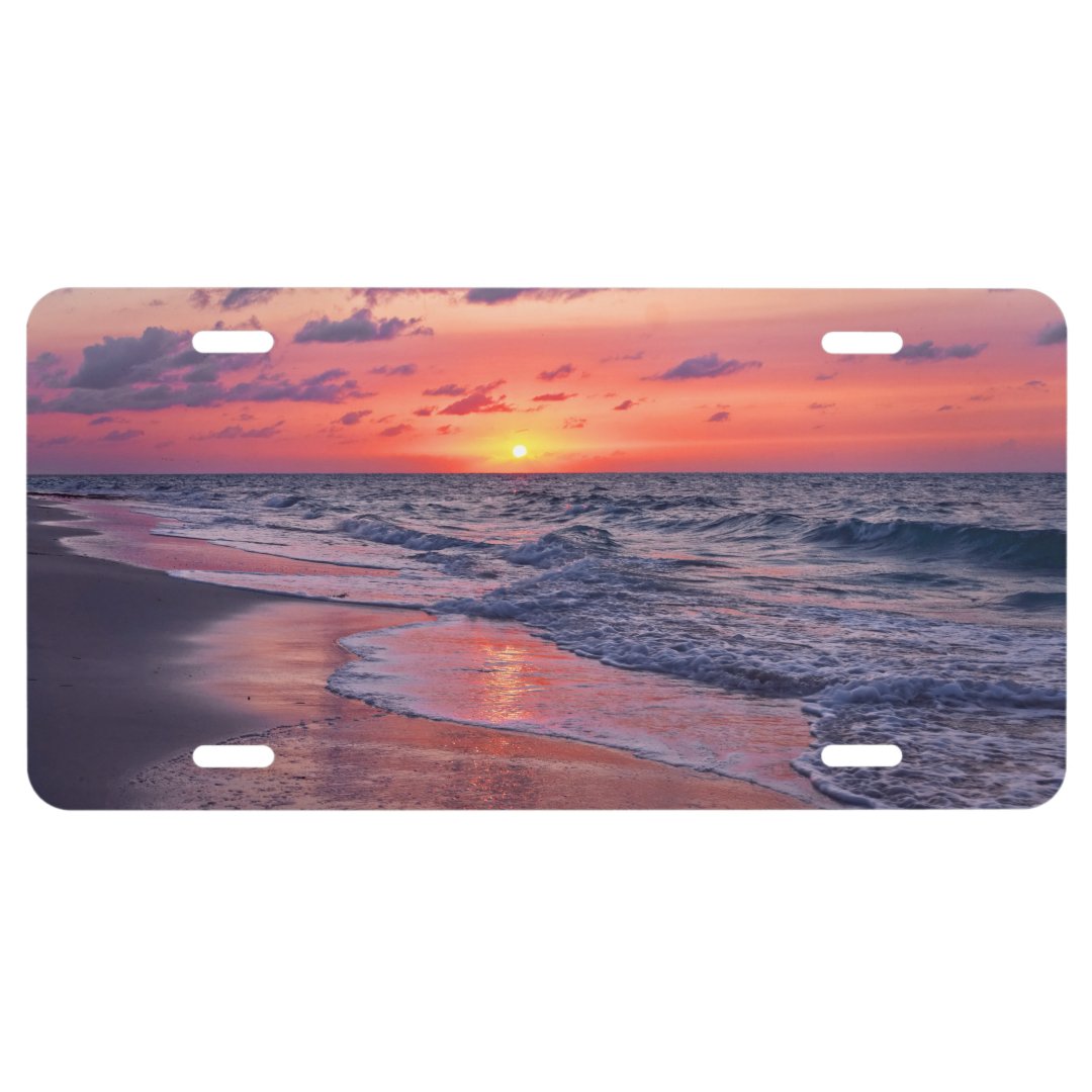 Tropical Bahamas Sunset Paradise Beach License Plate | Zazzle