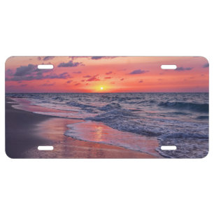 Tropical Bahamas Sunset Paradise Beach License Plate