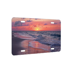 Tropical Bahamas Sunset Paradise Beach License Plate | Zazzle