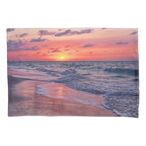 Tropical Bahamas Sunset Paradise Beach Pillow Case