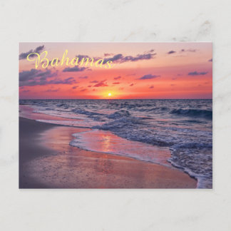 Tropical Bahamas Sunset Paradise Beach Postcard