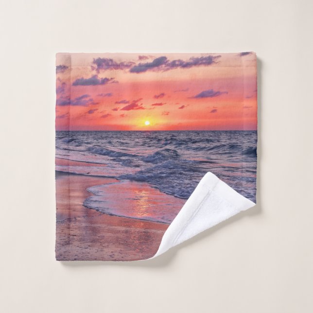 Tropical Bahamas Sunset Paradise Beach Wash Cloth (Wash Cloth)