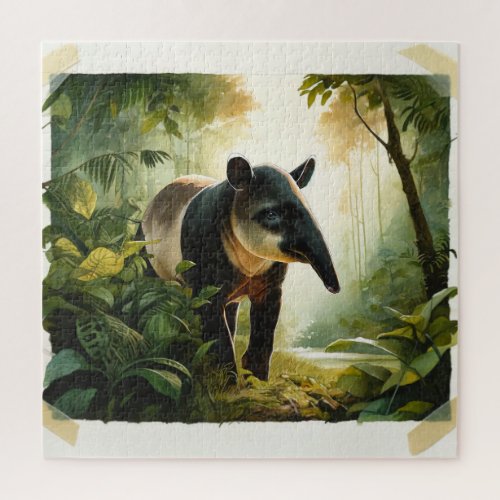 Tropical Bairds Tapir REF15 _ Watercolor Jigsaw Puzzle