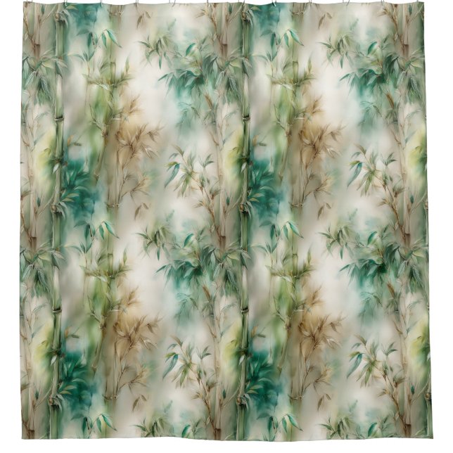 Tropical Bamboo Oasis Shower Curtain (Front)